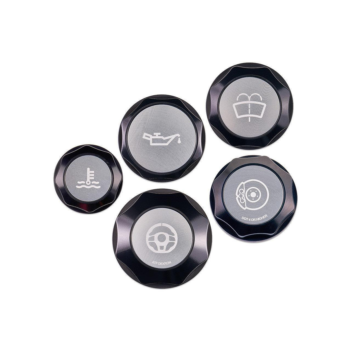 IAG Revolve Engine Bay Dress-Up Cap Kit Silver Subaru STI 2015-2021 | IAG-ACC-5404BKSL