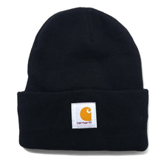日本然リトテ-古着オンライン-carhartt カナダ製 ニット帽 ビーニー ONE ブラック アクリル MADISON LOGO CAP-carhartt Canada Made Knit Hat Beanie ONE Black Acrylic MADISON LOGO CAP