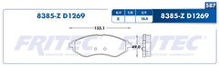 M-8385-Z PADS (8385-D1269) RD SPARK 2011-2011 PONTIAC G3 2006-2008 GENERAL MOTORS