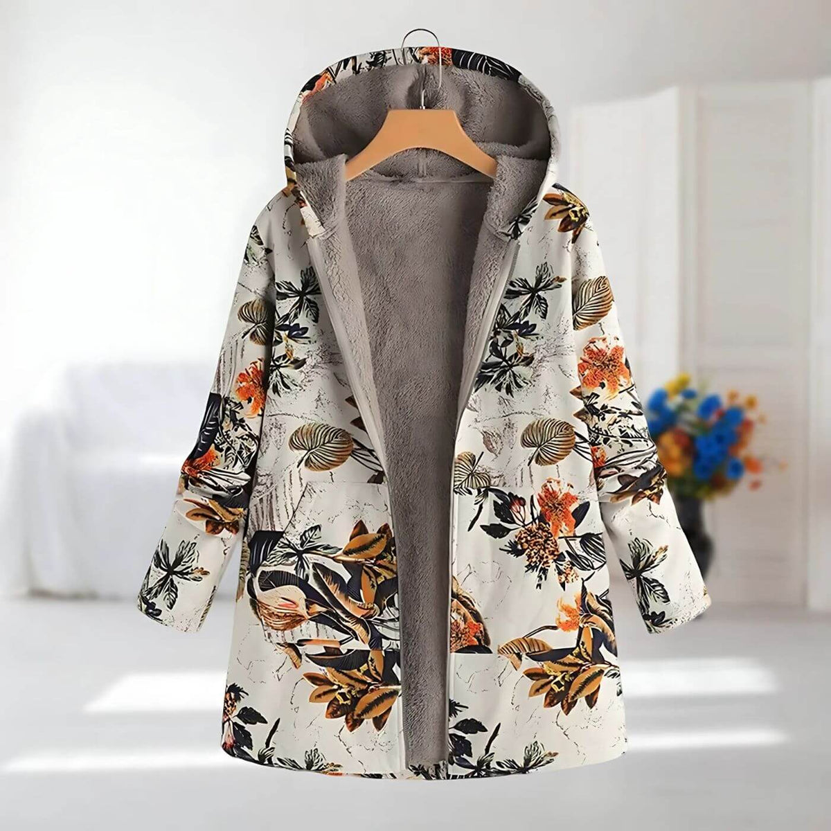 Isabelle | Floral winter coat with fleece lining