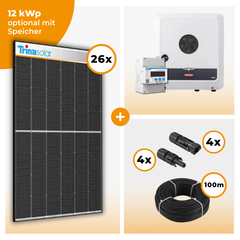 PV Komplettset 12 kWp – 26 x Trina 465 Black Frame & Fronius Symo GEN24 Plus opt. BYD HVM+ Speichereinheit