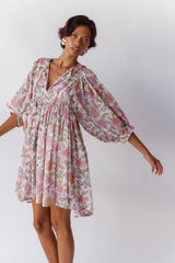 Kyra Mini Dress ~ Fuchsia Bloom