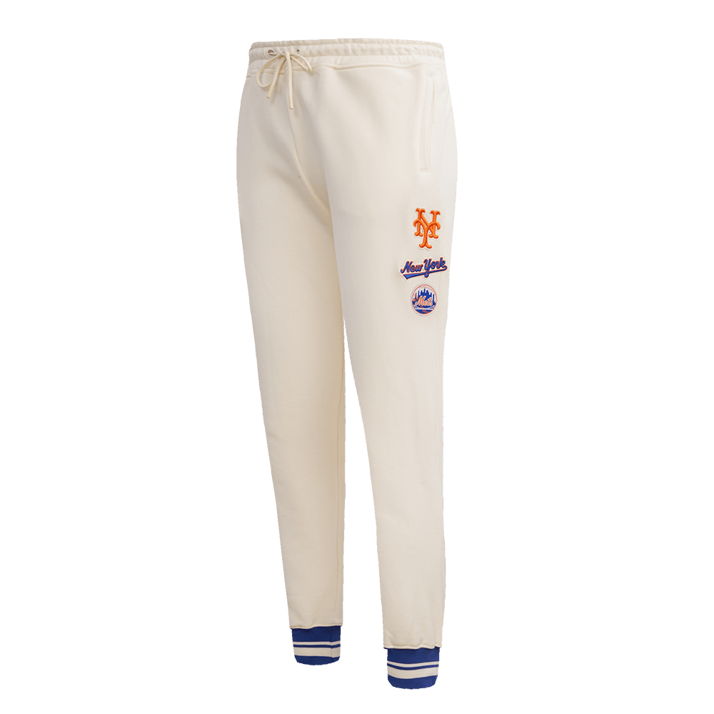 MLB NEW YORK METS RETRO CLASSIC WOMEN'S RIB SWEATPANT (EGGSHELL/ROYAL BLUE)