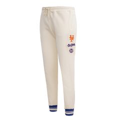 MLB NEW YORK METS RETRO CLASSIC WOMEN'S RIB SWEATPANT (EGGSHELL/ROYAL BLUE)