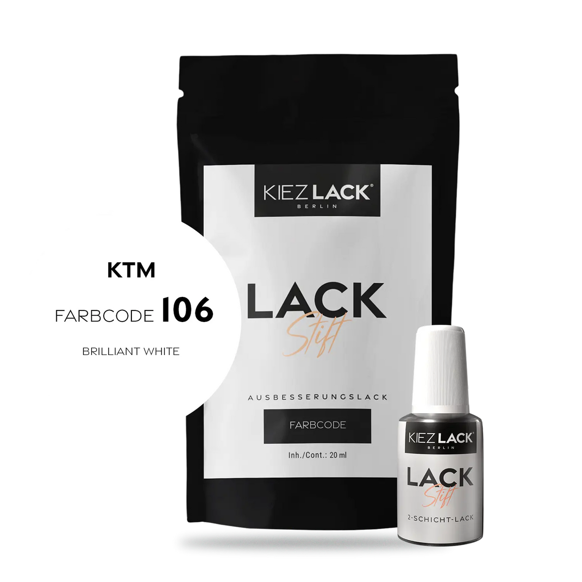 Kiezlack Motorradlack Lackstift KTM 106 BRILLIANT WHITE
