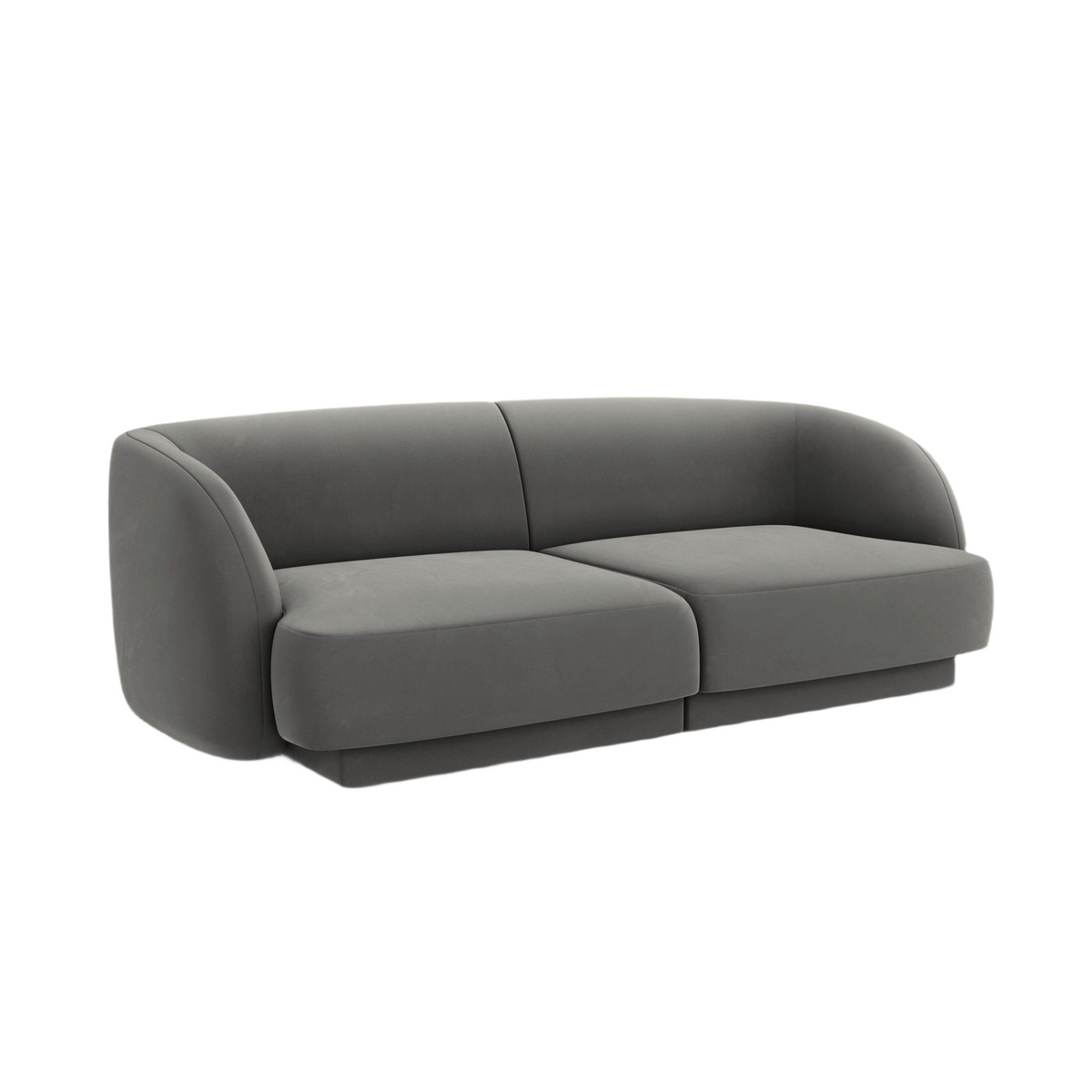 Sofa aksamitna 2-osobowa MILEY jasnoszary