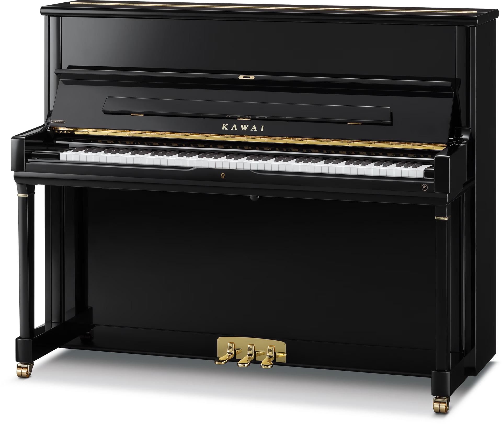 Kawai MS-123 Master Series upright piano polished black – 123 cm height, Millennium III action, solid spruce soundboard