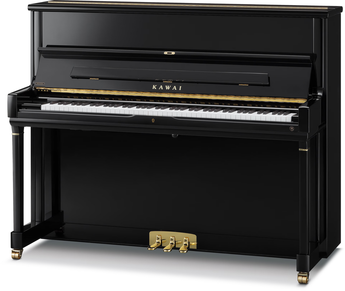 Kawai MS-123 Master Series upright piano polished black – 123 cm height, Millennium III action, solid spruce soundboard