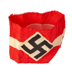 Original German WWII HJ Youth Organization Member Armband with Embroidered Insignia & RZM A4 849 Tag Original Items