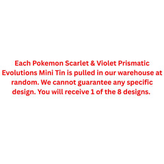Pokemon Scarlet & Violet Prismatic Evolutions Mini Tin