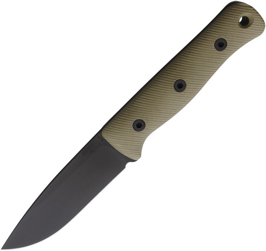 Reiff Knives F4 Bushcraft Gen 2 OD Green G10 DLC CPM-3V Fixed Blade Knife F401BODGBLKA