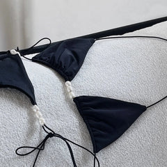 Sexy Bikini Women Swimsuit Female Swimwear Bandeau Biquini Thong Bathing Suit Shiny Swimming Suits Halter Bodysuit Beachwear voguable