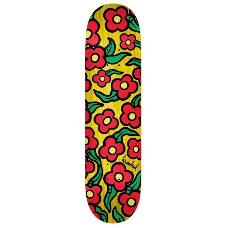 Krooked Skateboards Team Wild Style Flowers Skateboard Deck 8.25"