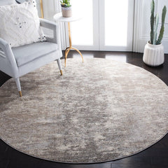 Stratton Abstract Area Rug in Light Gray/Beige, Round 10'