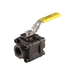 Jomar 601-614 3/4 Inch Carbon Steel Ball Valve 3 Piece 4 Bolt Enclosed, Standard Port, Threaded Connection, 2000 WOG, Stainless Steel Ball and Stem