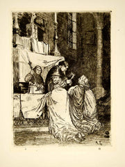 1926 Photogravure Alphonse Legros Church Saint-Medard Paris Eucharist XASA5