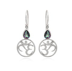 TEARDROP OM IN MYSTIC TOPAZ EARRING