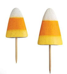 Metal Candy Corn Yard Stakes, S/2