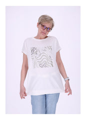 mjunik Damen T-Shirt Tiger Print