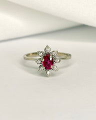 Bague Marguerite Rubis 0.57 carat & Diamants "Tania" - Elliade Paris