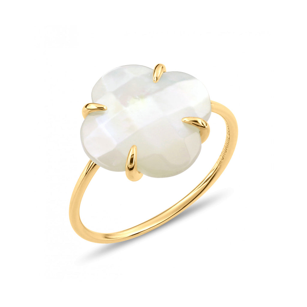 BAGUE VICTORIA OR JAUNE NACRE BLANCHE