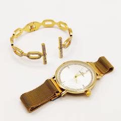 Coffret Montre Giorgio & Dario 6020 avec Bracelet Rigide Chaîne Double Barre