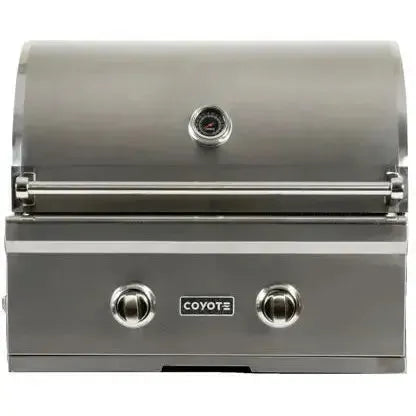 Coyote C-Series 28" Built-in Gas Grill with Infinite Burners, Warming Rack, Heat Control Grids, 40,000 BTU, Hood Lights, 640 sq. in. Cooking Area, Stainless Steel Grates - C1C28 - The Home Selection