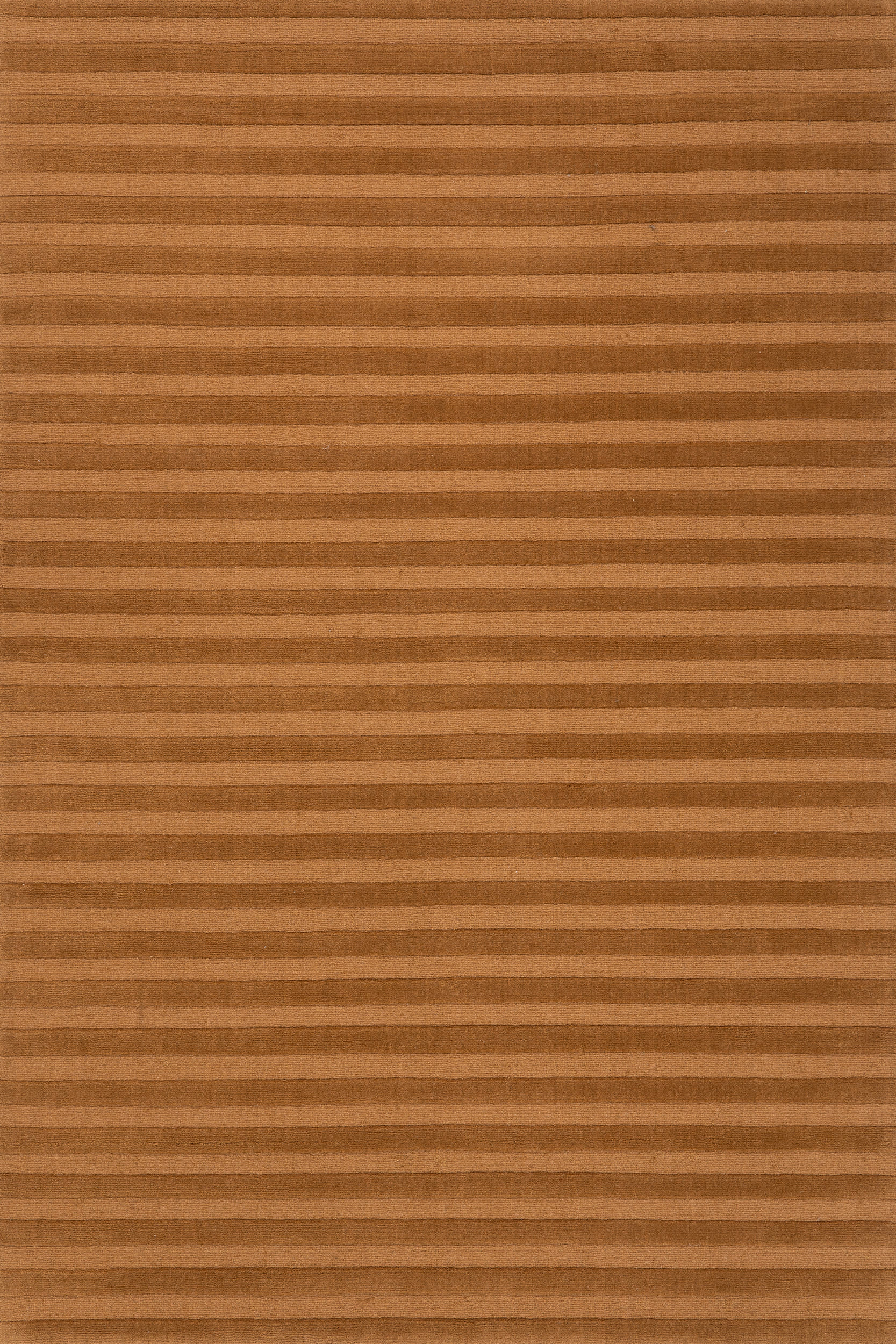 Isolated view of Golden Tan Rectangle Lennox Striped Handmade Wool Blend Rug, showcasing its design