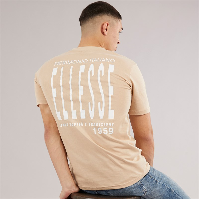 Ellesse Mens Retanna Back Logo T-Shirt Natural