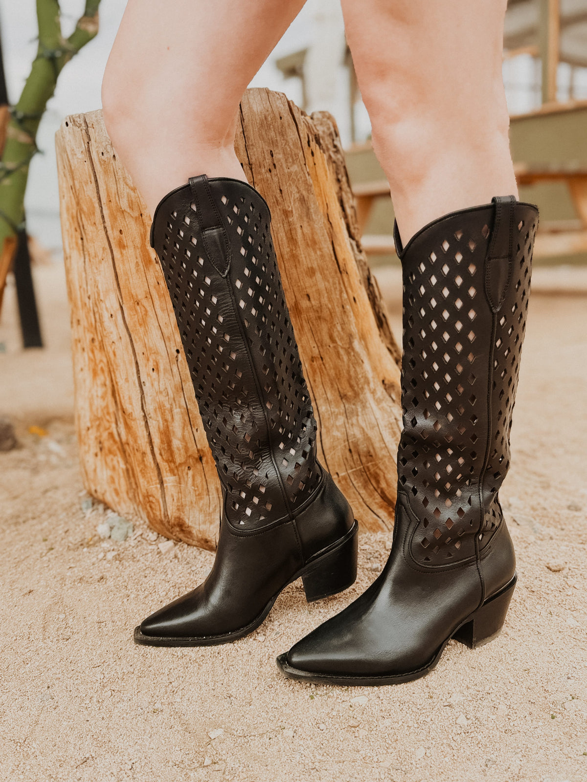 Free People shoes Diamonds Are Forever Cowboy Boots | Black