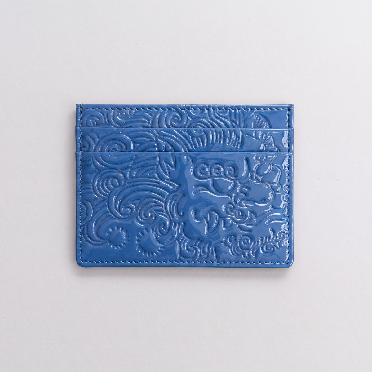 PATENT LEATHER CARDHOLDER AZURE BLUE