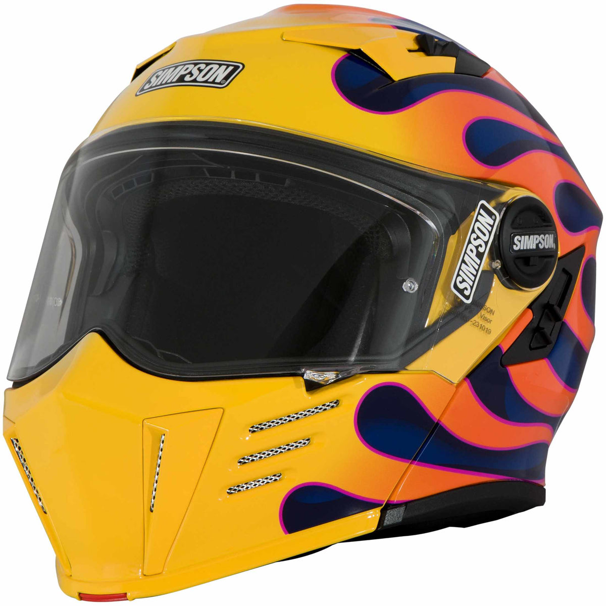 Simpson Mod Bandit Wildfire Yellow Adult Street Helmets-M59WF6SM