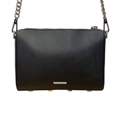 Rebecca Minkoff Women’s Black Leather Chain Strap Compact Design Crossbody  Bag