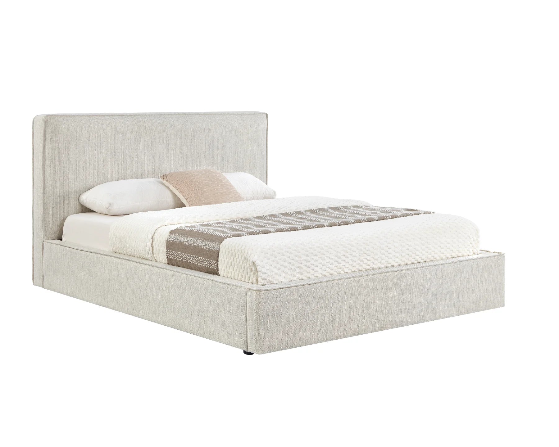 Base de lit LUDO ivoire avec tiroir vue en angle — Nuasis