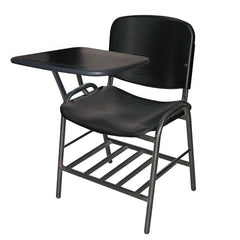 Pupitre OFFIHO ELLITICO OHP-2301 negro con paleta lateral, parrilla y asiento de polipropileno