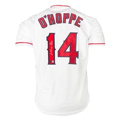 Logan O'Hoppe Signed Go Halos Inscription Los Angeles White Baseball Jersey (Beckett)