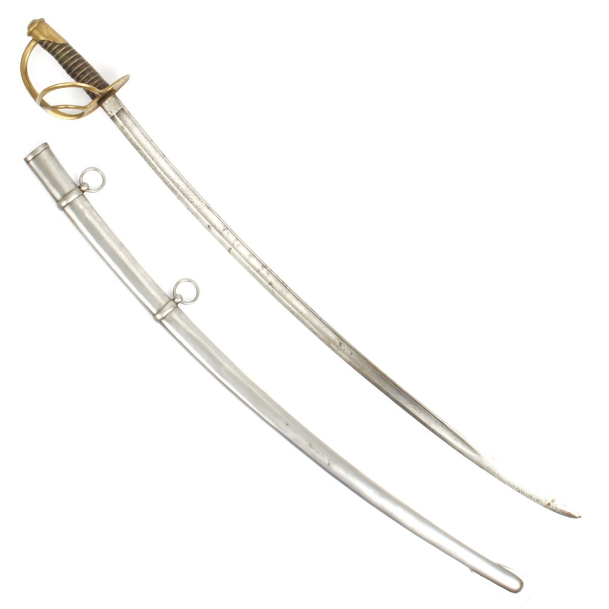 Original U.S Civil War 1860 Light Cavalry Saber with Scabbard by C. Roby of Chelmsford Massachusetts Original Items