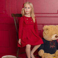 Patachou Girls Red Pleated Party Dress