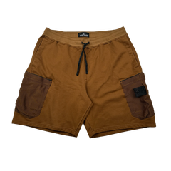 Stone Island 2021 Shadow Project Brown Garment Dyed Mesh Cargo Pocket Shorts -XL