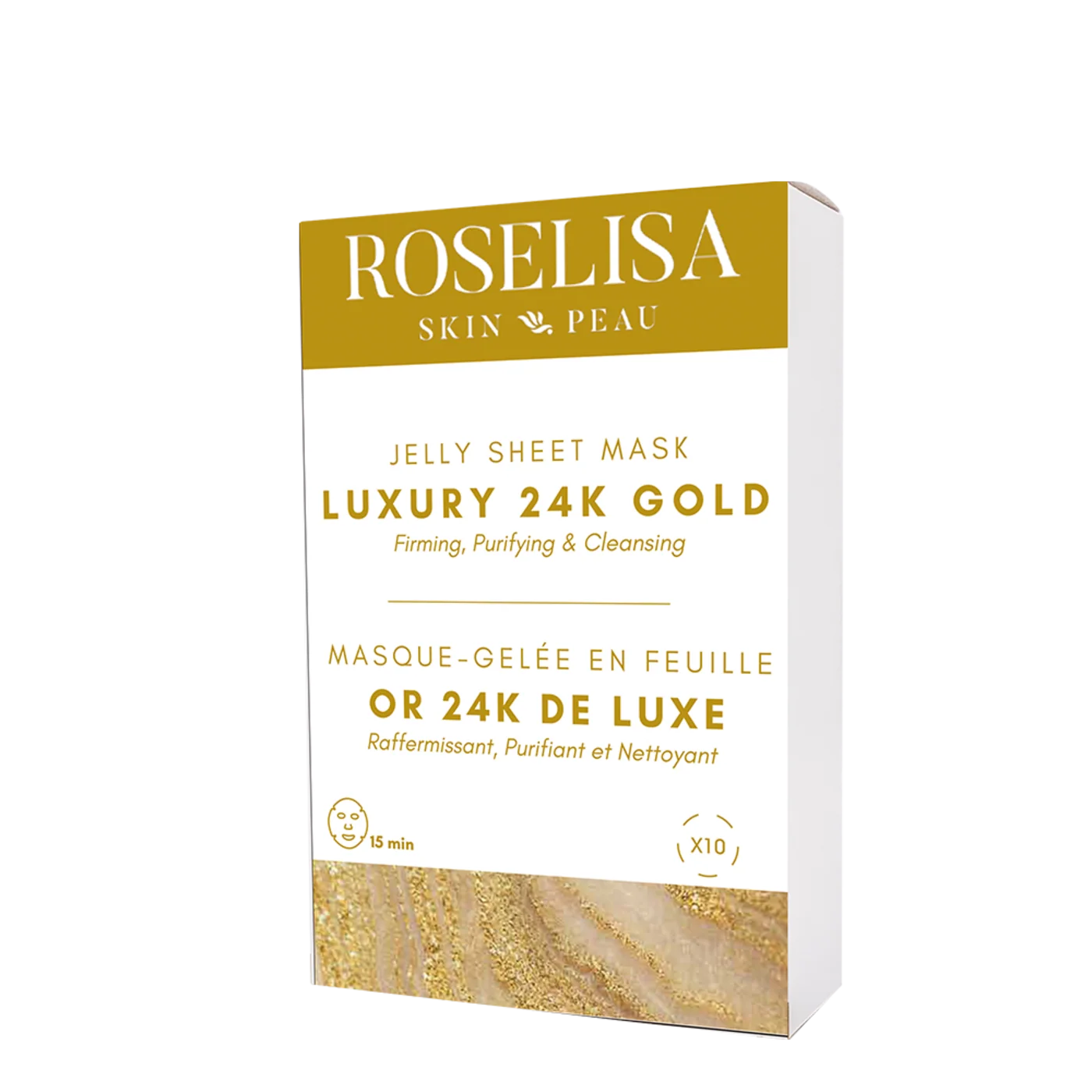Masque gelée en feuille or 24K Luxe