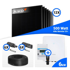PV Komplettset 6 kWp – 12x AIKO 500W Full Black & Sungrow SH6.0RT-20 V11 mit Speicheroption