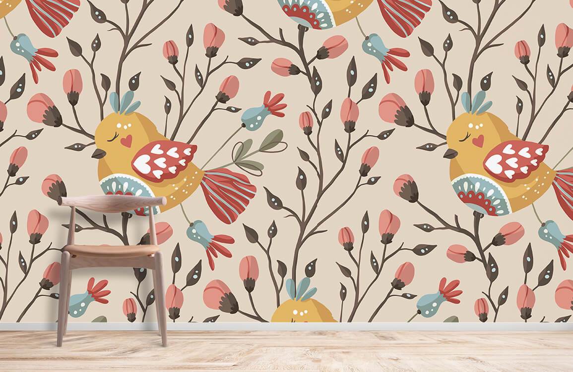 Birds endormis papier peint mural