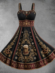 Damen-Oktoberfest-Kleid mit Blumenmotiv