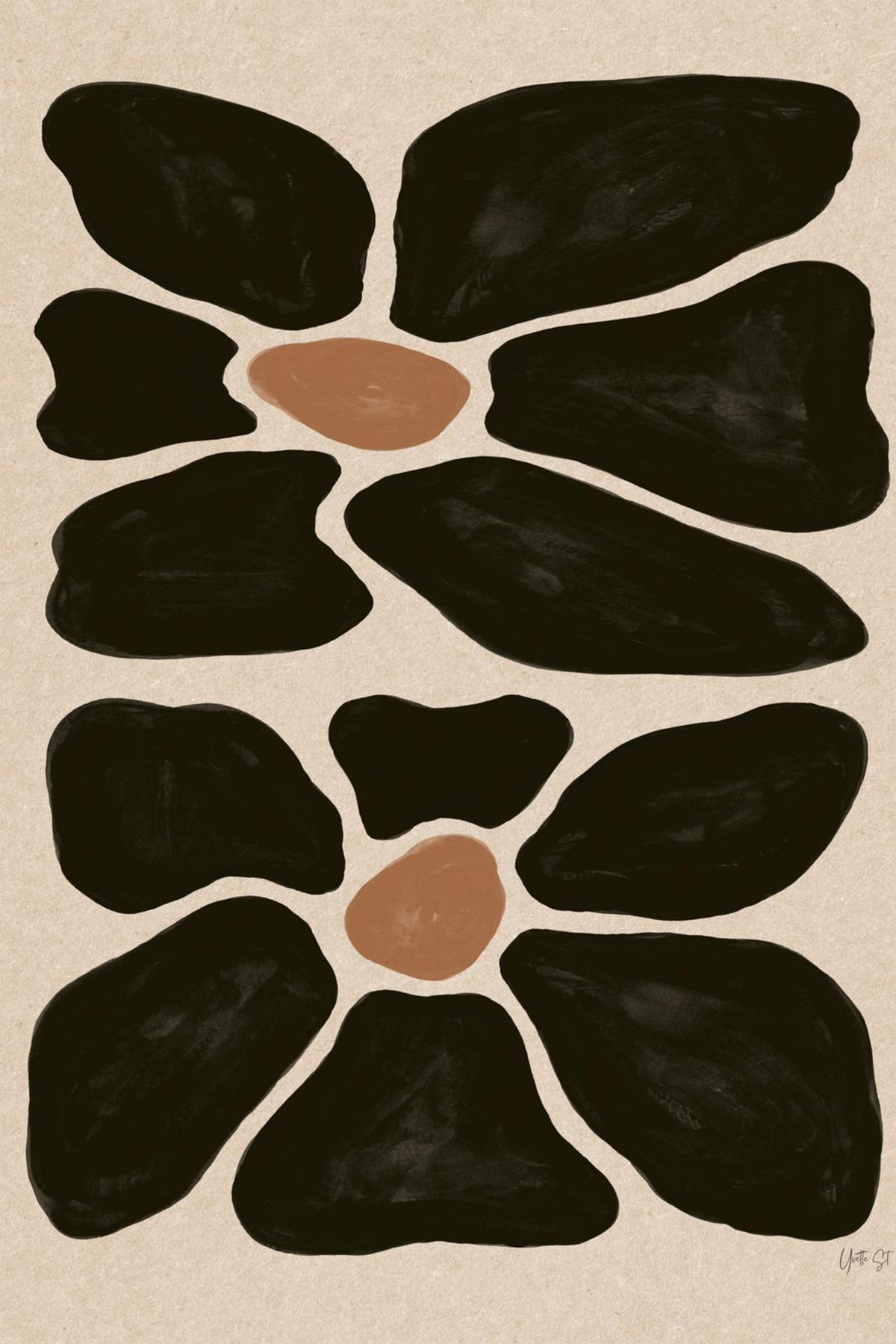 wall-art-print-canvas-poster-framed-Mod Floral, Style B-1