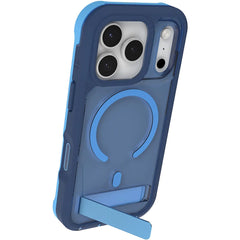 Handyhülle mit Ständer für iPhone 17 Pro Max, Zagg Rainier Snap Kickstand mit MagSafe, Transparent-Blau